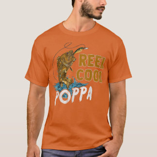 Mens Reel Cool Poppa Fishing Shirts, Fun Fathers D T-Shirt