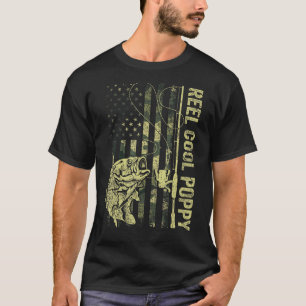 Mens Reel Cool Poppy Camouflage American Flag Fath T-Shirt