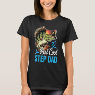 Mens Reel Cool Step Dad Fisherman Daddy Father's D T-Shirt
