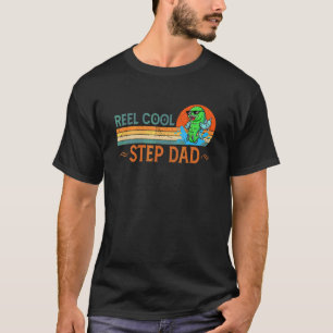 Mens Reel Cool Step Dad Fisherman Step Dad Father T-Shirt