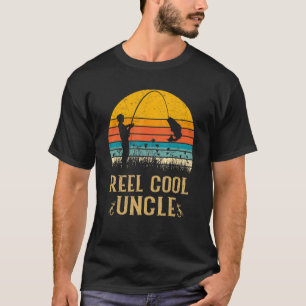 Mens Reel Cool Uncle Fishing  Fun Fathers Day Fish T-Shirt