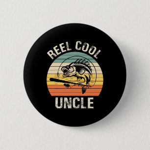 Mens Reel Cool Uncle Fishing Funny Gift For Men  6 Cm Round Badge