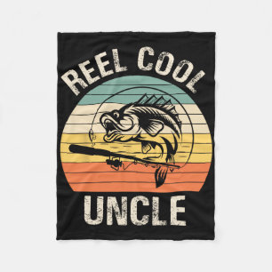 Mens Reel Cool Uncle Fishing Funny Gift For Men  Fleece Blanket