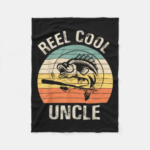 Mens Reel Cool Uncle Fishing Funny Gift For Men  Fleece Blanket
