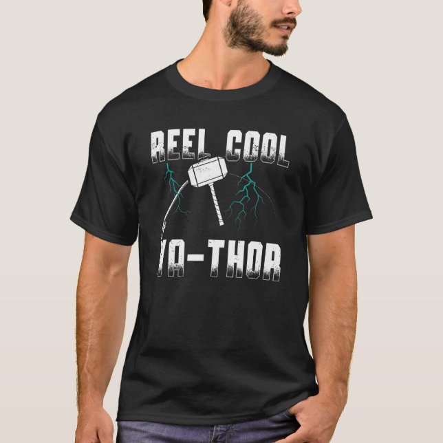 Mens  Reel Cool Va Thor Cool Viking Angler Father' T-Shirt (Front)