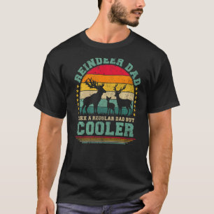 Mens Reindeer Dad Like A Regular Dad But Cooler Fa T-Shirt