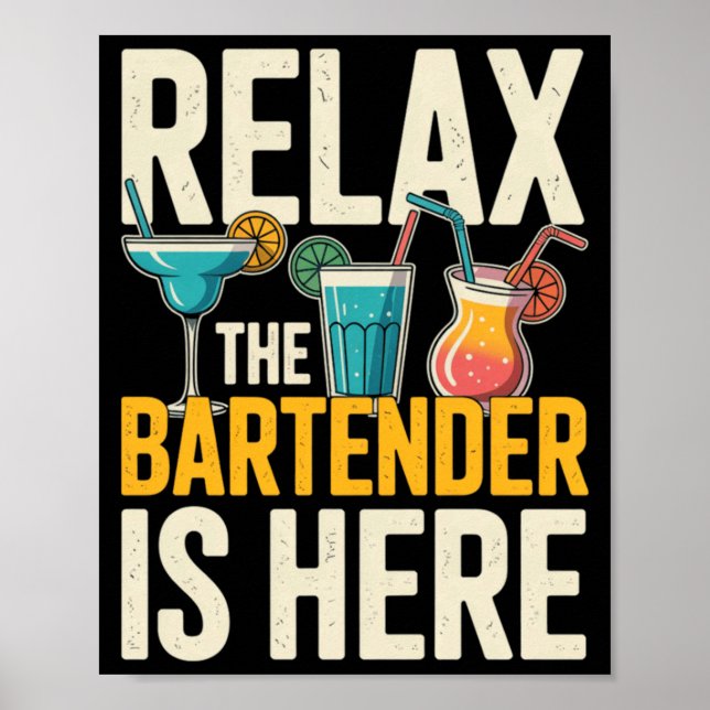 Mens Relax The Cool Kidender Is Here Funny Cool Poster (Front)
