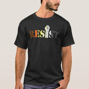 Mens Resist Raised Fist Protest Lgbtq Gay Bear Fla T-Shirt