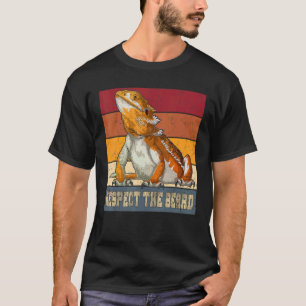 Mens Respect The Beard Reptile Lizard Bearded Dr T-Shirt