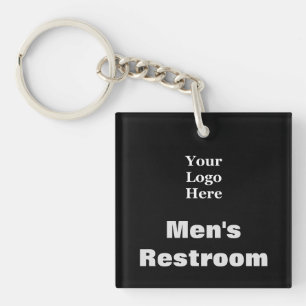 Men's Restroom Black Business Your Logo Here Key Ring