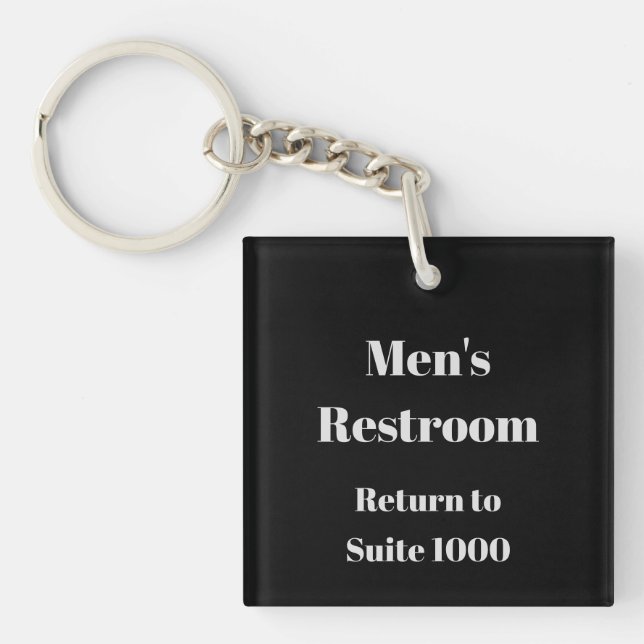 Men's Restroom Return To Suite Template Key Ring (Front)