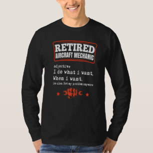 Mens Retired Aircraft Mechanic Airplane Maintenanc T-Shirt