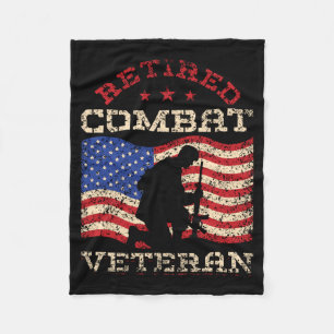 Mens Retired Combat Veteran Veterans Deployment Fleece Blanket