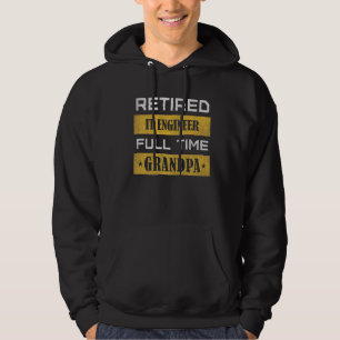 Mens Retired IT ENGINEER Full Time Grandpa Hoodie