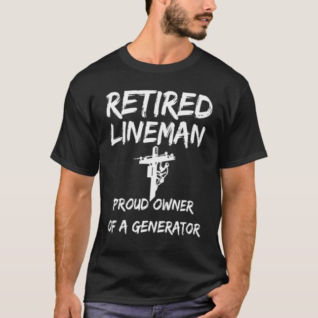Mens Retired Lineman Lineman Retirement  For Linem T-Shirt (Front)