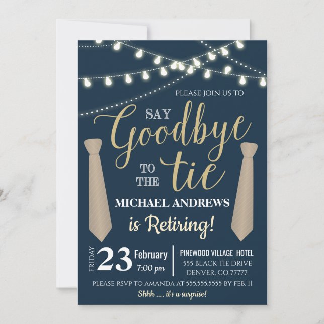 Mens Retirement Inviation Invitation (Front)