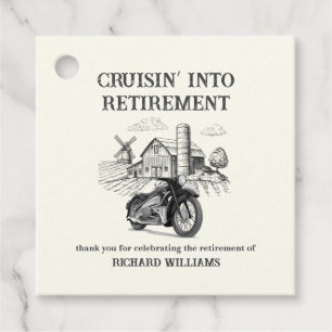 Men's Retirement Vintage Barn Motorbike Cruising Favour Tags