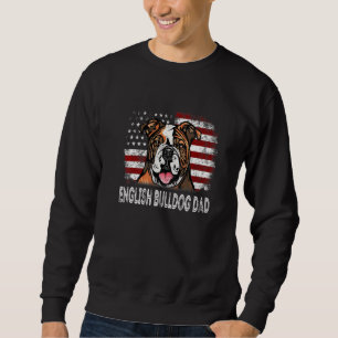 Mens Retro 4th Of July English Bulldog Vintage Ame Sweatshirt