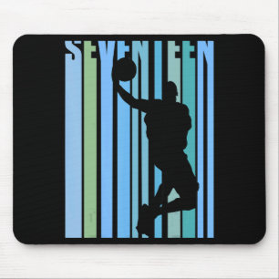Mens retro basketball 17th birthday kids boys teen mouse pad
