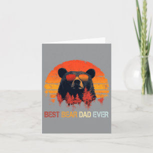 Mens Retro Bear Dad Ever Fathers Day Card