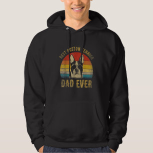 Mens Retro Best Boston Terrier Dad Ever Fathers Da Hoodie