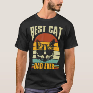 Mens Retro Best Cat Dad Ever  Cat  Dad T-Shirt
