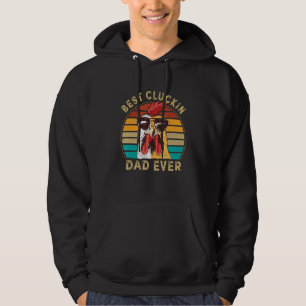 Mens Retro Best Cluckin Dad Ever Chicken Dad Roost Hoodie