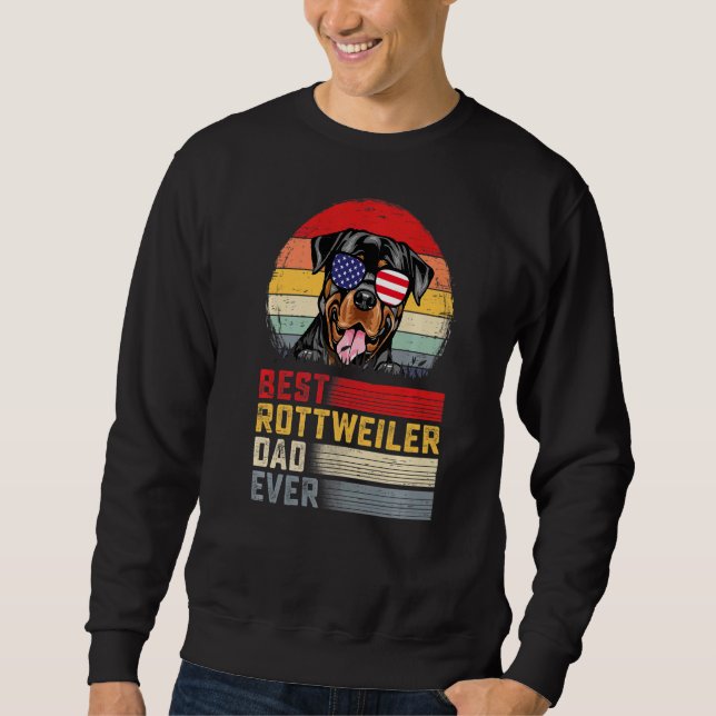 Mens Retro Best Rottweiler Dad Ever Father's Day Sweatshirt (Front)