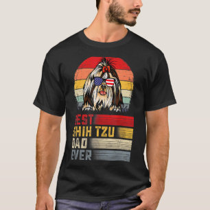 Mens Retro Best Shih Tzu Dad Ever Father's Day 2 T-Shirt