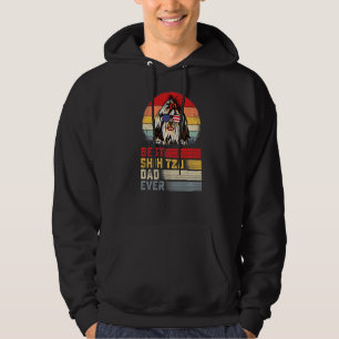 Mens Retro Best Shih Tzu Dad Ever Father's Day Hoodie