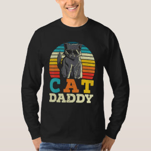 Mens Retro Cat Daddy And Cat Owner For Cat Dad T-Shirt