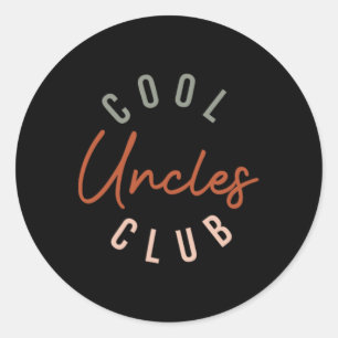 Mens Retro Cool Uncles Club Funny Uncle Pocket Fat Classic Round Sticker