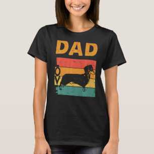 Mens Retro Dachshund Dad Wiener Daddy Doxie Owner T-Shirt