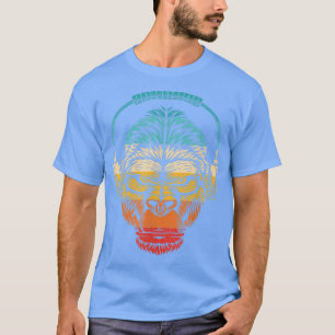 Mens Retro evil monkey with headphones & music - f T-Shirt