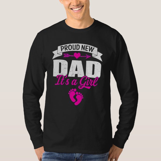 Mens Retro Family Proud New Dad It's A Girls Gende T-Shirt (Front)