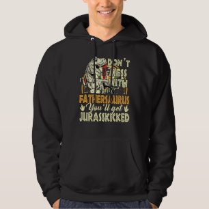 Mens Retro Father Rex Saurus Father's Day Christma Hoodie