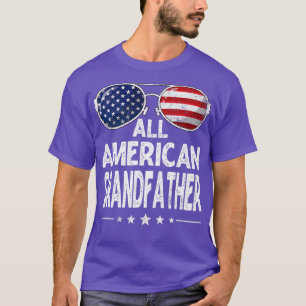 Mens Retro Father's Day All American Grandfather 4 T-Shirt