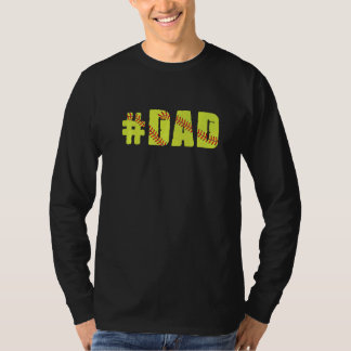 Mens Retro Fathers Day Men Softball X0008 Dad Soft T-Shirt