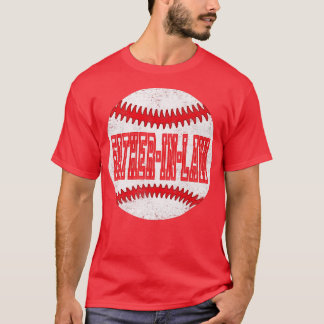 Mens Retro Father's Day Softball FatherInLaw & Bas T-Shirt