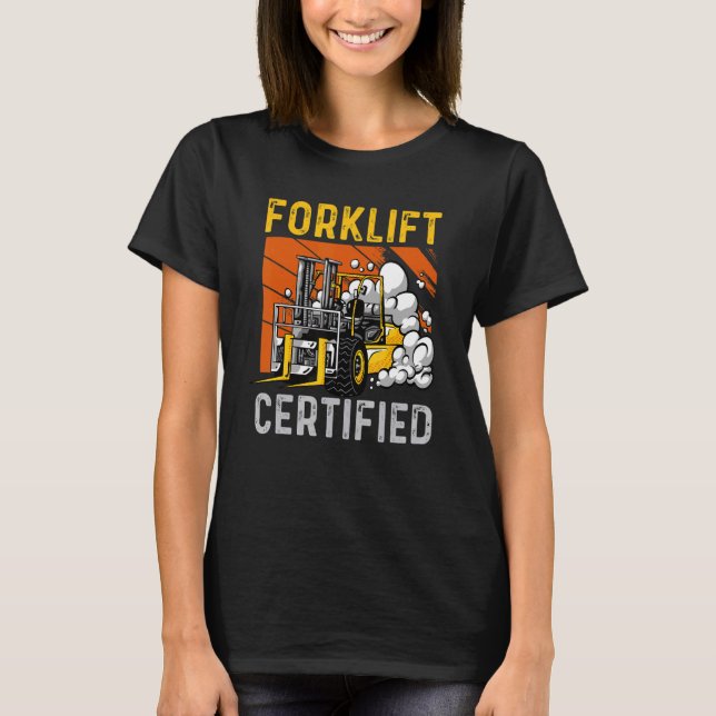 Mens Retro Forklift Certified Forklift Operator Li T-Shirt (Front)