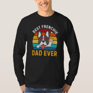 Mens Retro Frenchie Dad  French Bulldog Dog Father T-Shirt