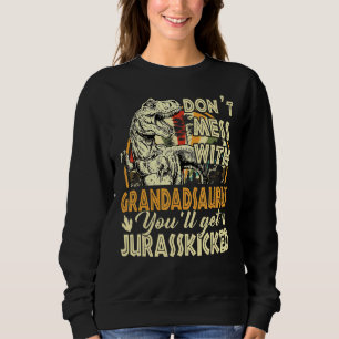 Mens Retro Grandad Rex Saurus Father's Day Christm Sweatshirt