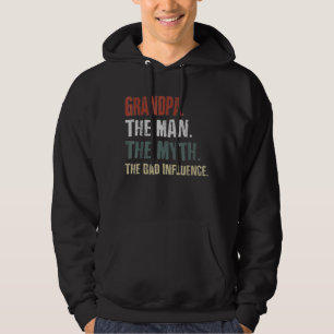 Mens Retro Grandpa The Man The Myth The Bad Influe Hoodie