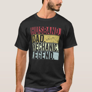 Mens Retro Husband Dad Mechanic Legend   For Fathe T-Shirt