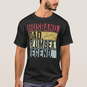 Mens Retro Husband Dad Plumber Legend   For Father T-Shirt