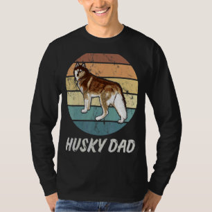 Mens Retro Husky Dad Siberian Husky Sled Dog Papa T-Shirt