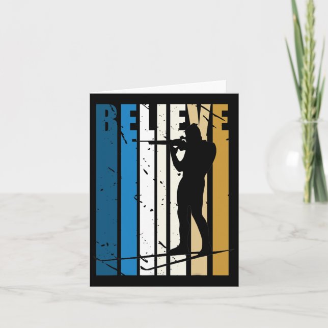 Mens Retro Mens Biathlon Target Shooting Gun Winte Card (Front)