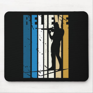 Mens Retro Mens Biathlon Target Shooting Gun Winte Mouse Pad