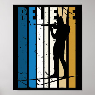 Mens Retro Mens Biathlon Target Shooting Gun Winte Poster