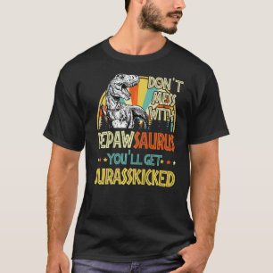Mens Retro Pepawsaurus Dinosaur Rex Vintage Father T-Shirt
